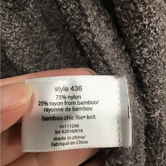 Barefoot Dreams Calypso Wrap Cardigan L/XL Bamboo Chic Lite Knit Gray Open Front - Picture 3 of 4